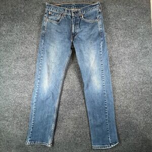 Levi's 505 Straight Jeans Mens 30x30.5 Blue Medium Wash‎ Denim Stretch Mid Rise